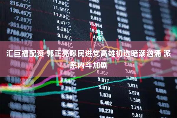 汇巨福配资 郭正亮曝民进党高雄初选暗潮汹涌 派系内斗加剧