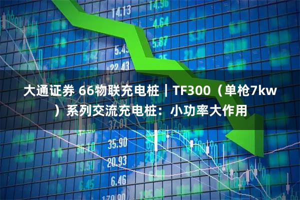 大通证券 66物联充电桩｜TF300（单枪7kw）系列交流充电桩：小功率大作用